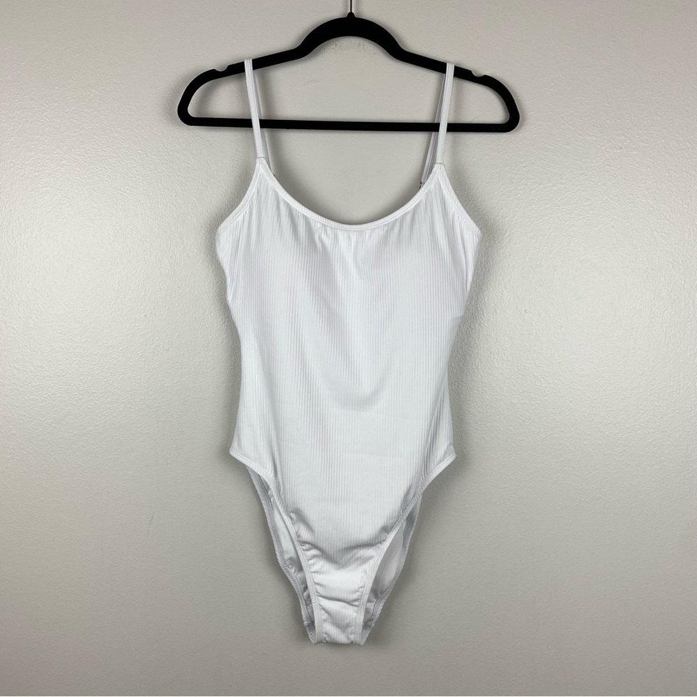 Andie The Amalfi One Piece Swimsuit White Ribbed Long Torso Size XXXLT/20 NWT - Picture 5 of 9
